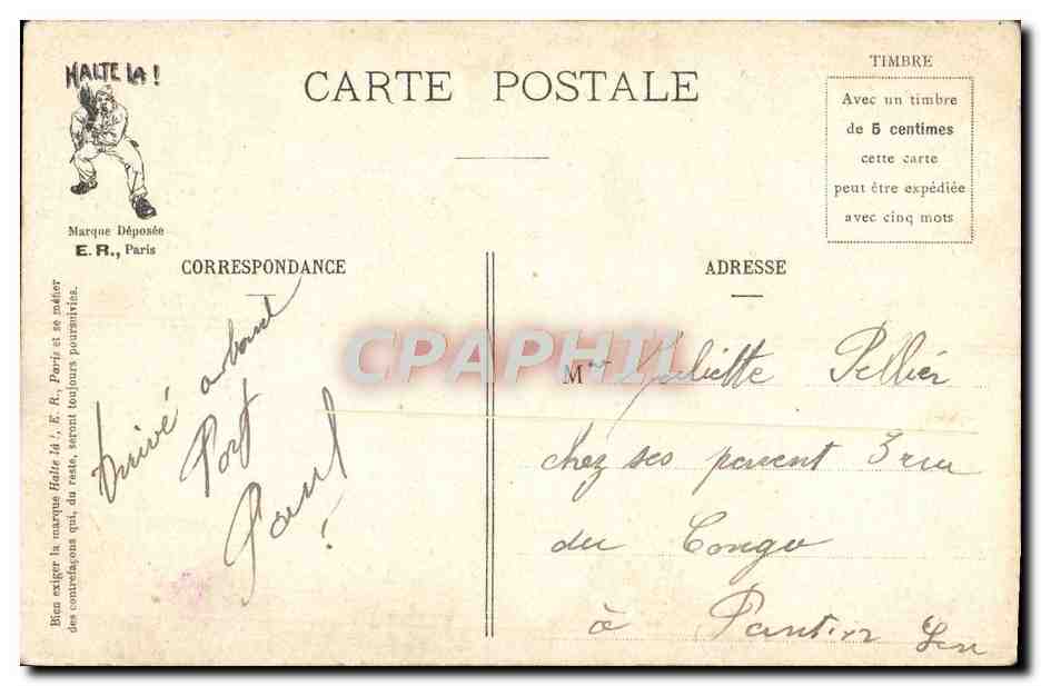 CPA A La Manoeuvre De l'Amarre Doucement Garcons Doucement Militaria Bateau  — Verso