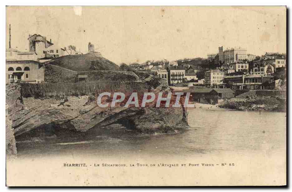 CPA Biarritz Le Srmaphore La Tour De l'Atayale Et Pont BVieux