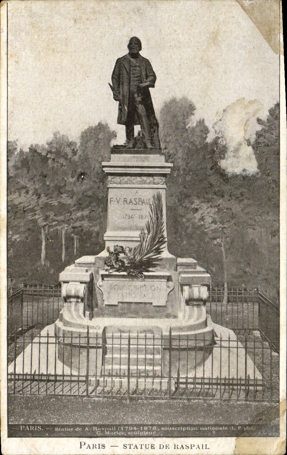 CPA Paris Statue de Raspail 