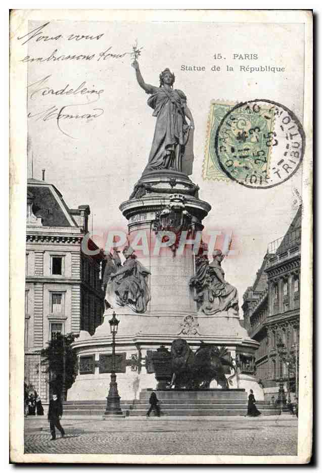 CPA Paris Statue de la Republique 