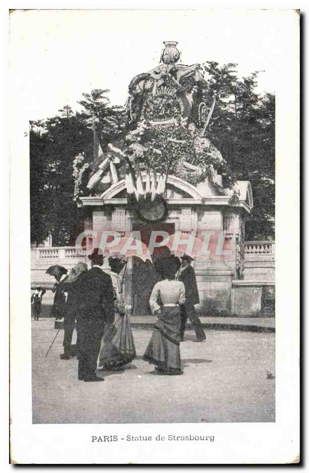 CPA Paris Statue de Strasbourg