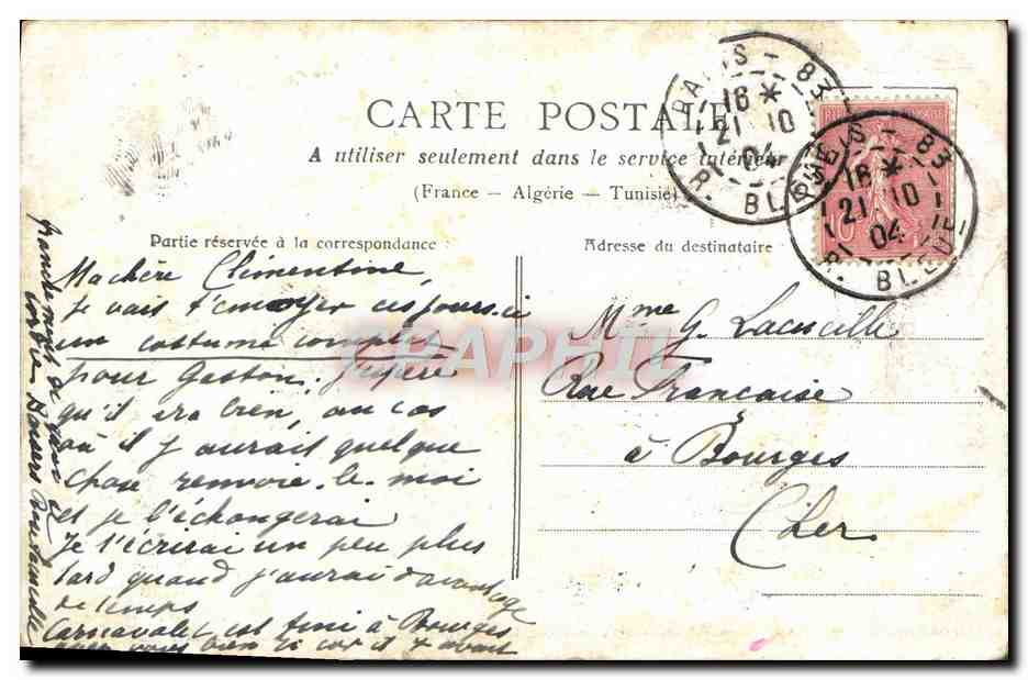 CPA Paris Victor Hugo — Rückseite