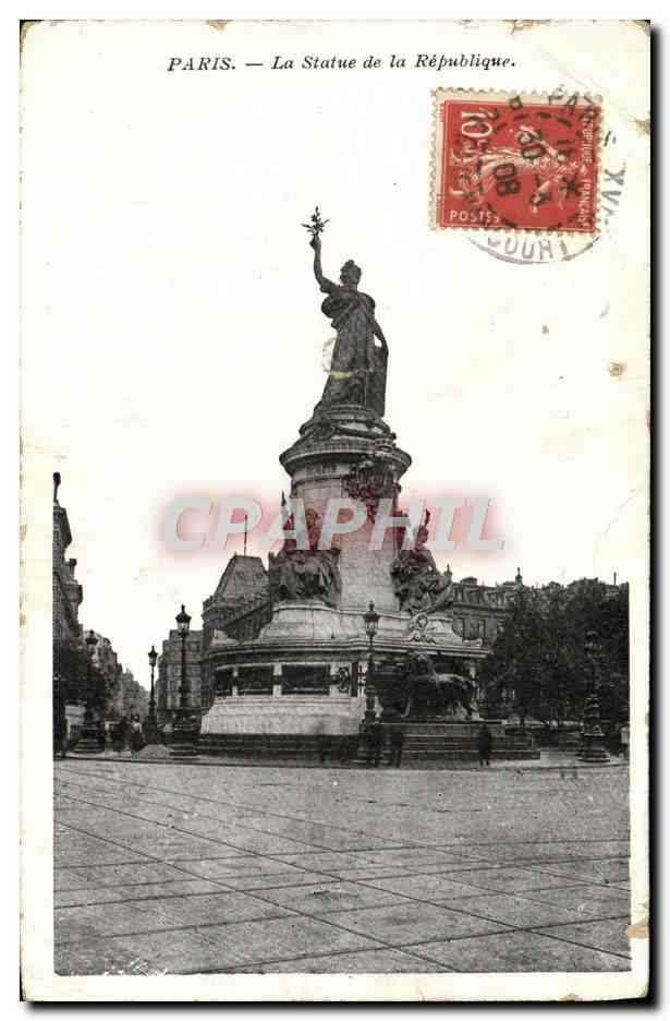 CPA Paris La Statue de la Republique 