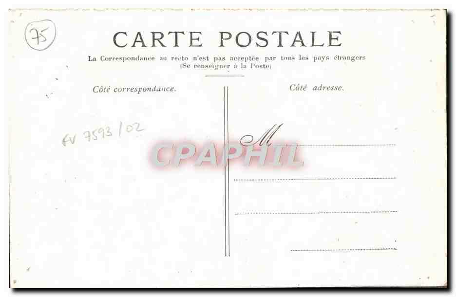CPA Paris La Statue de la Republique  — Verso