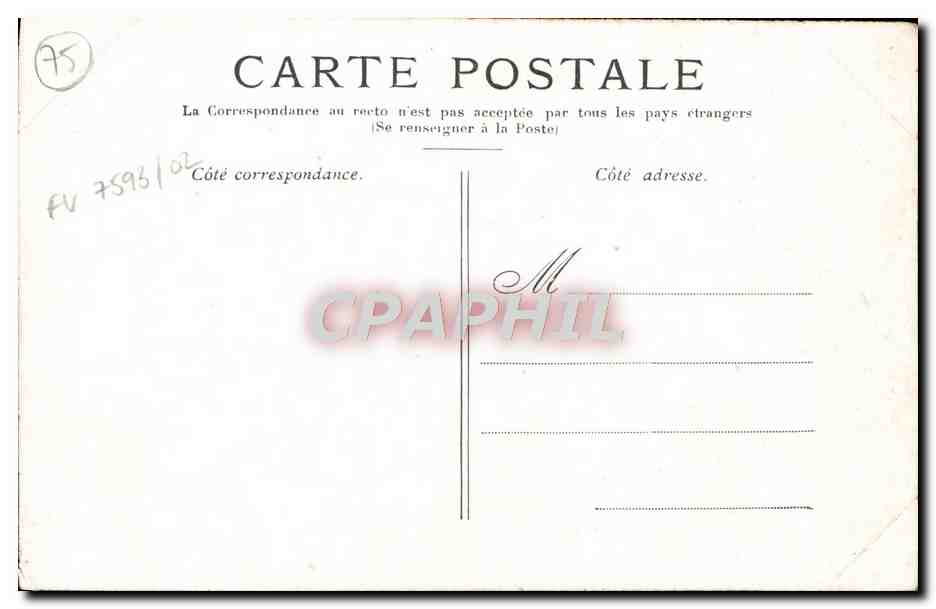 CPA Paris La Statue de la Republique  — Verso