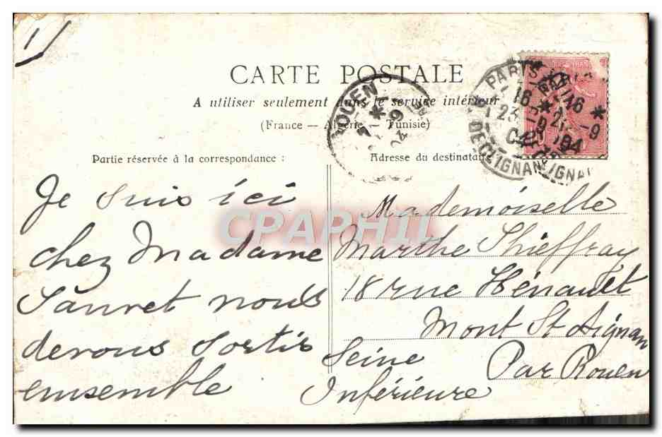 CPA Paris Le Triomphe de la Republique Lion — Verso