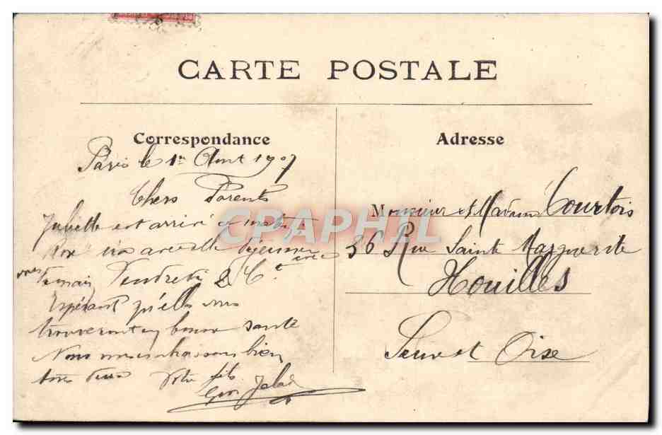 CPA La Seine a travers Paris Perspective de la Seine en amont d'Auteuil Bateaux — Rückseite