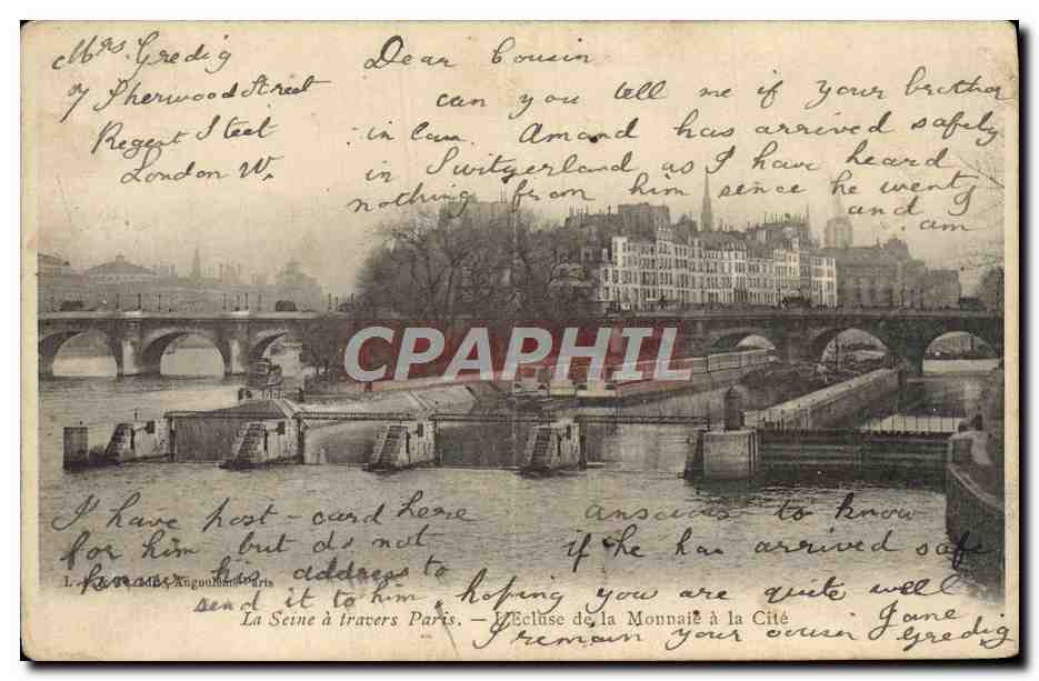 CPA La Seine a travers Paris L'ecluse de la Monnaie a la Cite