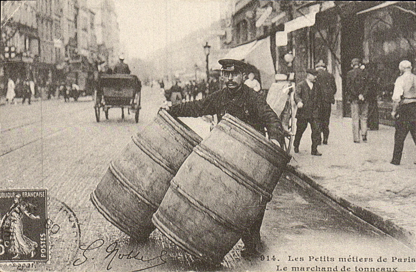 REPRO Les Petits Metiers de Paris Le Marchand de Tonneaux 