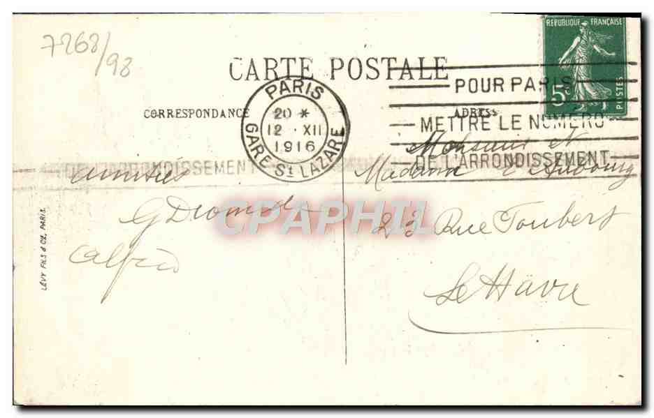 CPA Paris Perspective De La Rue De Rivoli — Rückseite