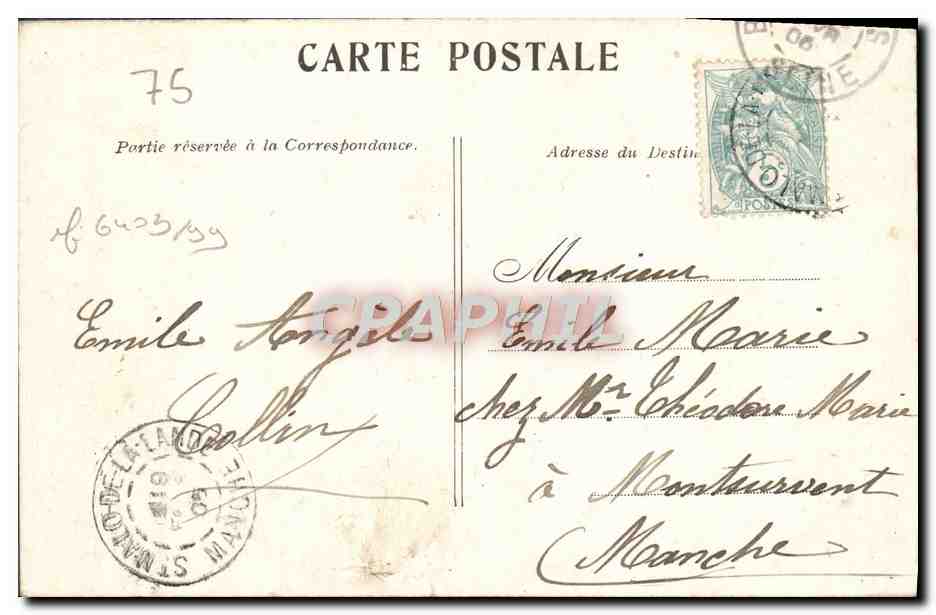 CPA Paris La rue De Rivoli — Rückseite
