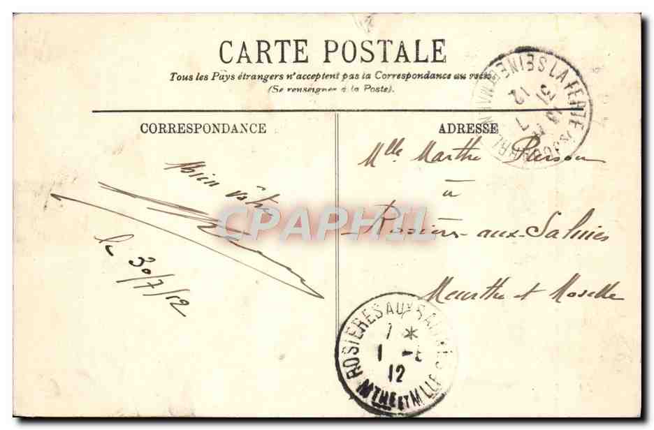 CPA Paris La Rue De Castiglione — Rückseite