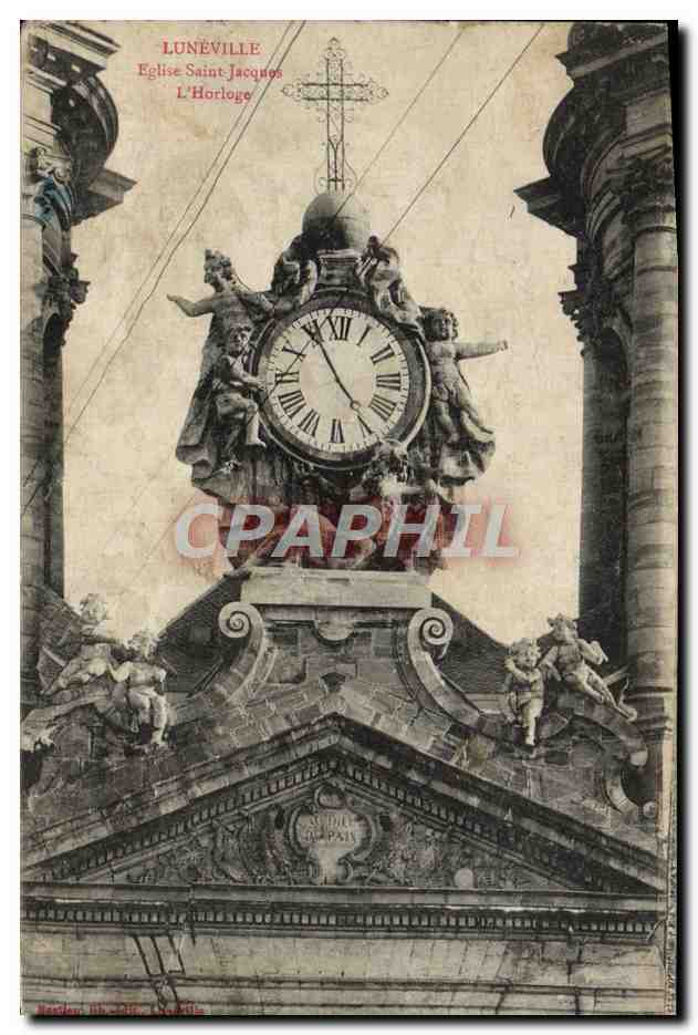 CPA Luneville Eglise Saint Jacques L'Horloge