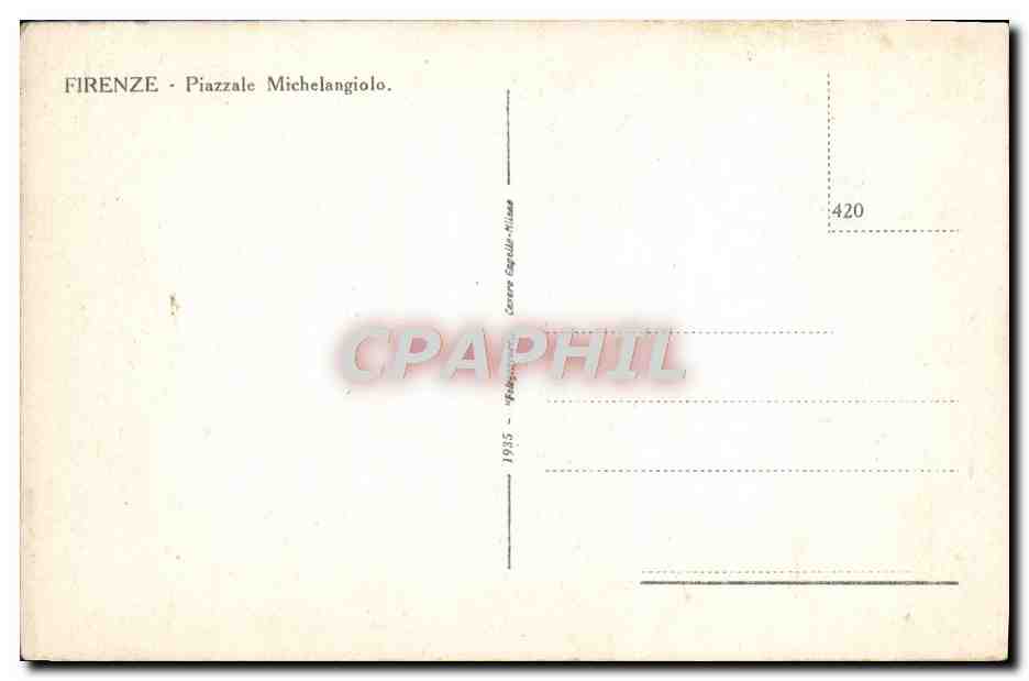 CPA Firenze Piazzale Michelangiolo — Rückseite