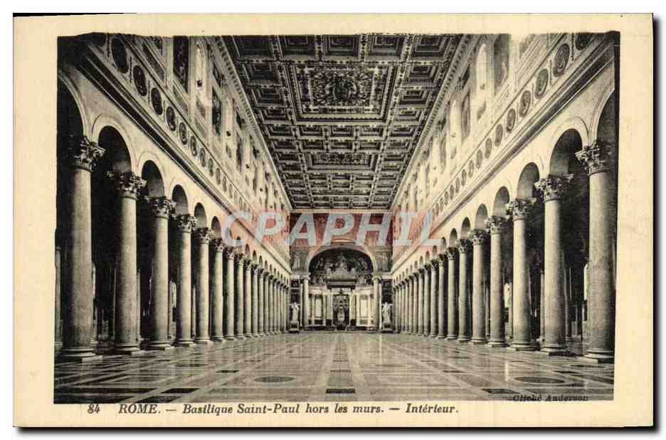 CPA Rome Basilique Saint Paul Hors Les Murs interieur