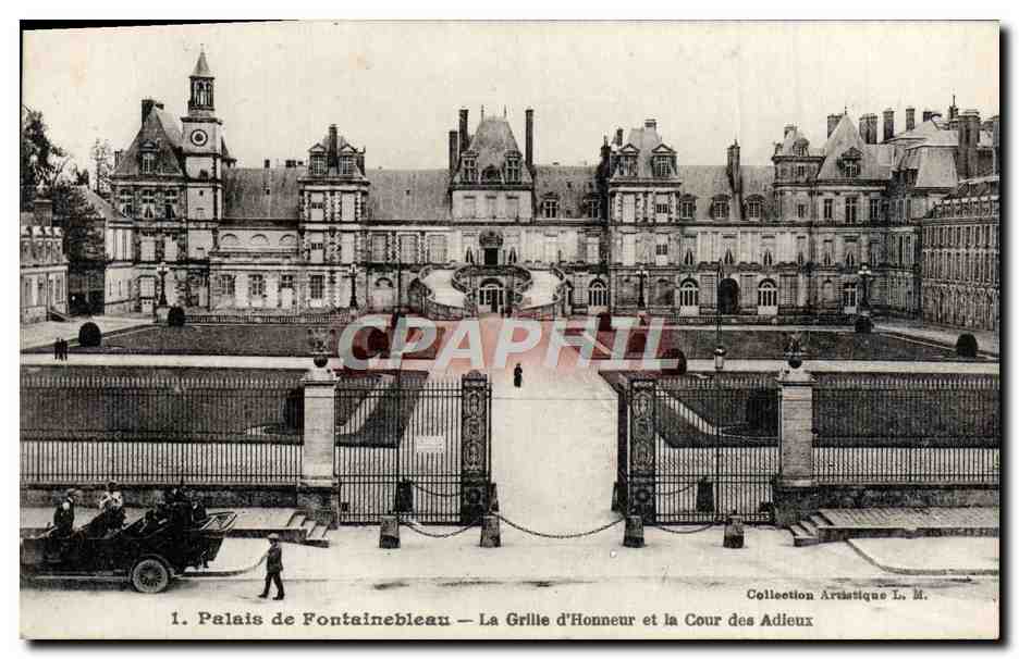 Palacio de Fontainebleau — La Puerta de Honor y el Paseo de los Adioses — Colección Artística L. M.
