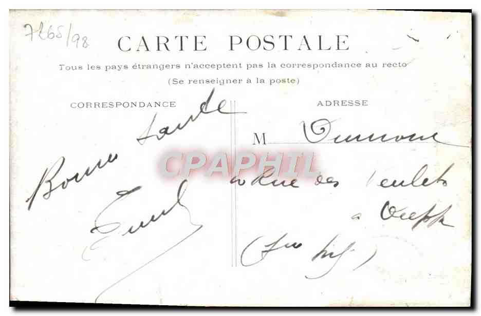 CPA Paris Statue De Gambetta — Verso