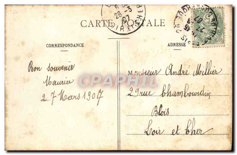 CPA Paris Square Et Mairie Du Temple — Rückseite