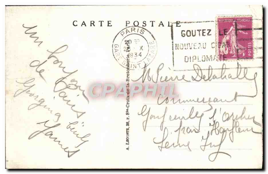 CPA Paris Tombeau Du Soldat Inconnu Militaria — Rückseite