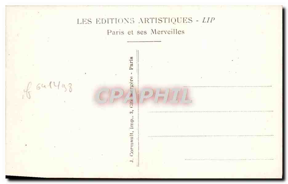 CPA Paris Tombeau Du Soldat Inconnu Militaria — Verso