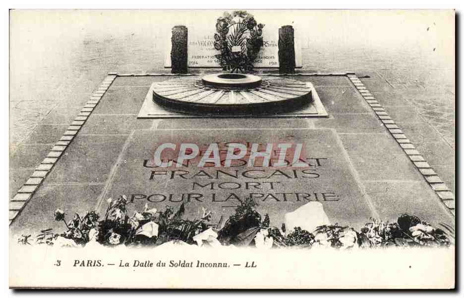 CPA Paris La Dalle Du Soldat Inconnu Militaria