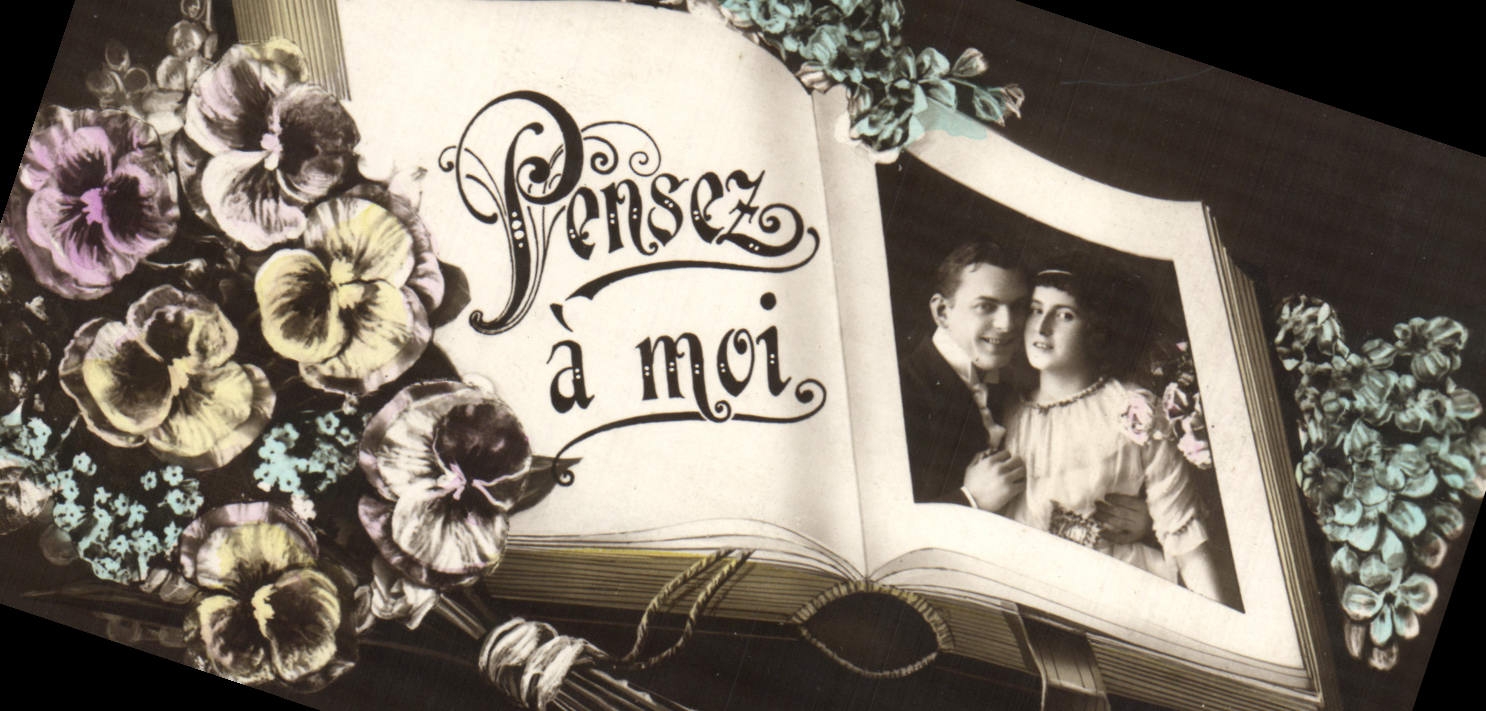 CPA Pensez A Moi Femme Fleurs