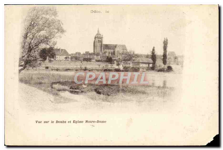 CPA Dole Vue sur le Doubs et Eglise Notre Dame