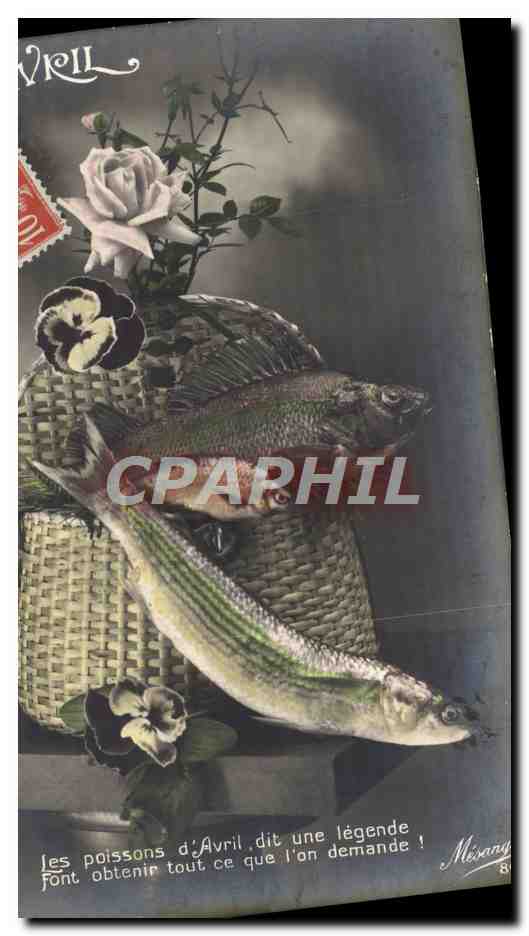 CPA Fantaisie Les Poissons d'Avril 1er avril