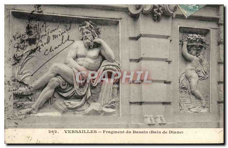 CPA Parc de Versailles Fragment du Bassin Bain de Diane
