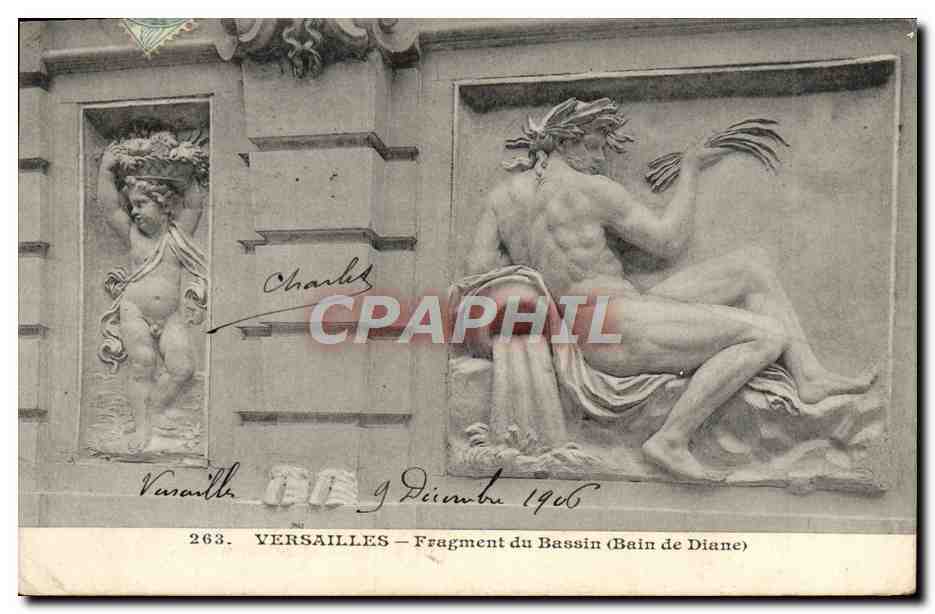 CPA Parc de Versailles Fragment du Bassin Bain de Diane
