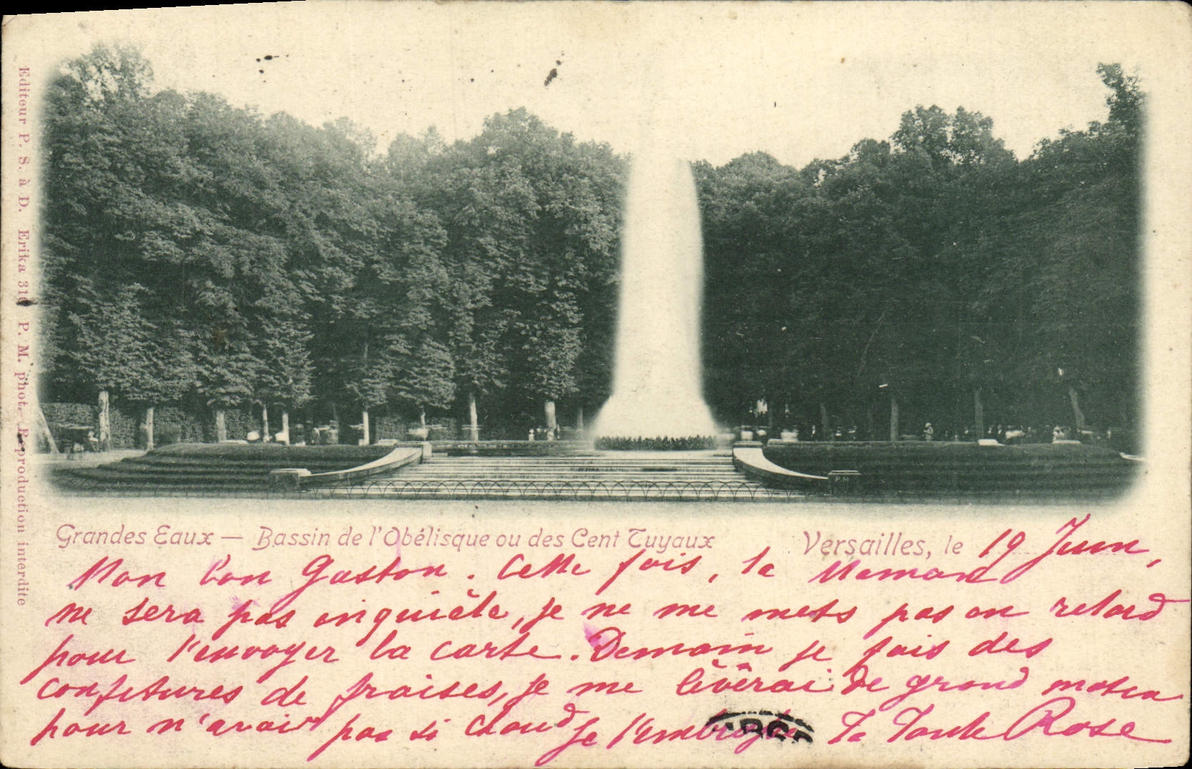 CPA Versailles Grandes eaux Bassin de l'obelisque ou des cent tuyaux