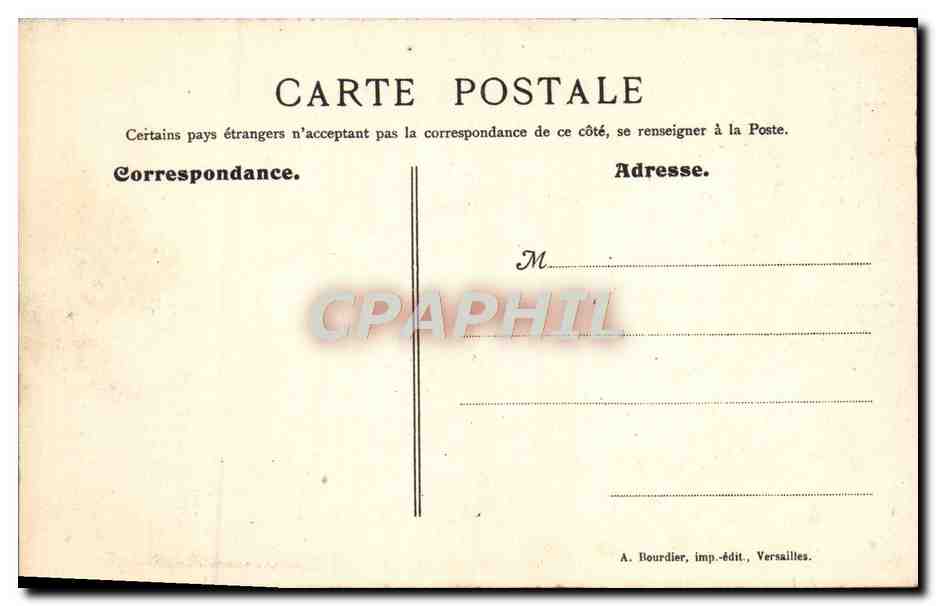 CPA Parc de Versailles Bains de Diane — Verso