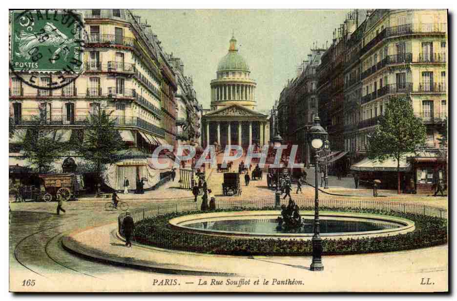CPA Paris La Rue Souffiot et le Pantheon