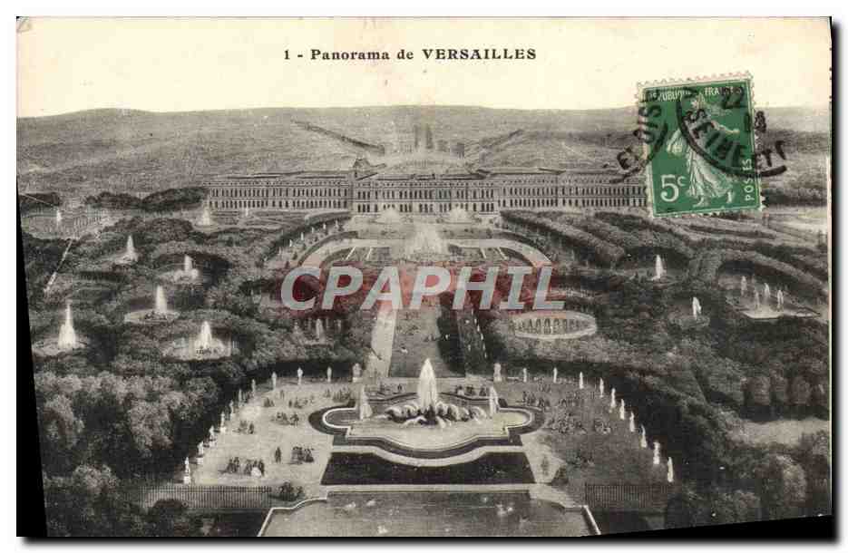 Panorama de VERSAILLES — CPA n°1 — éditeur Vve Geoffroy