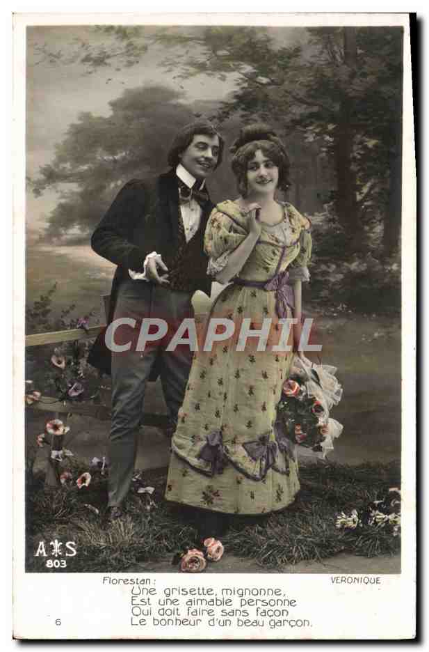 CPA Fantaisie Femme Une grisette Mignonne