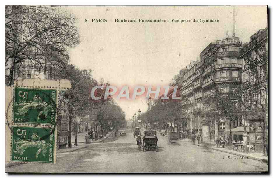 CPA Paris Boulevard Poissonniere Vue Prise du Gymnase