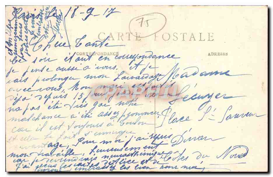 CPA Paris Boulevard De la Madeleine — Verso