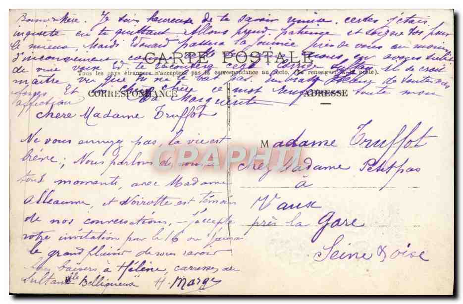 CPA Fantaisie Enfant Avion  — Rückseite