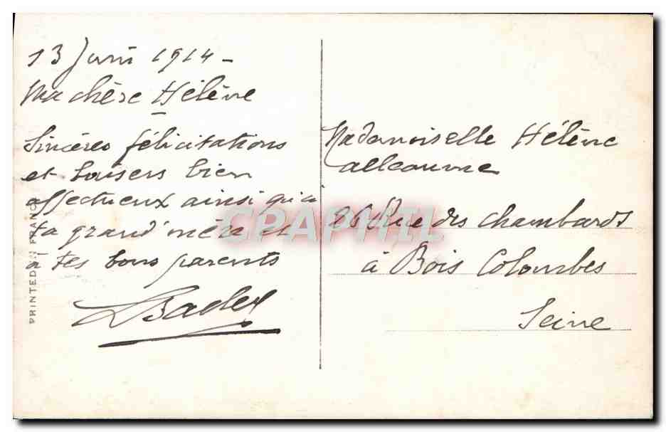 CPA Fantaisie Fleurs Porte Bonheur Fer a cheval — Rückseite