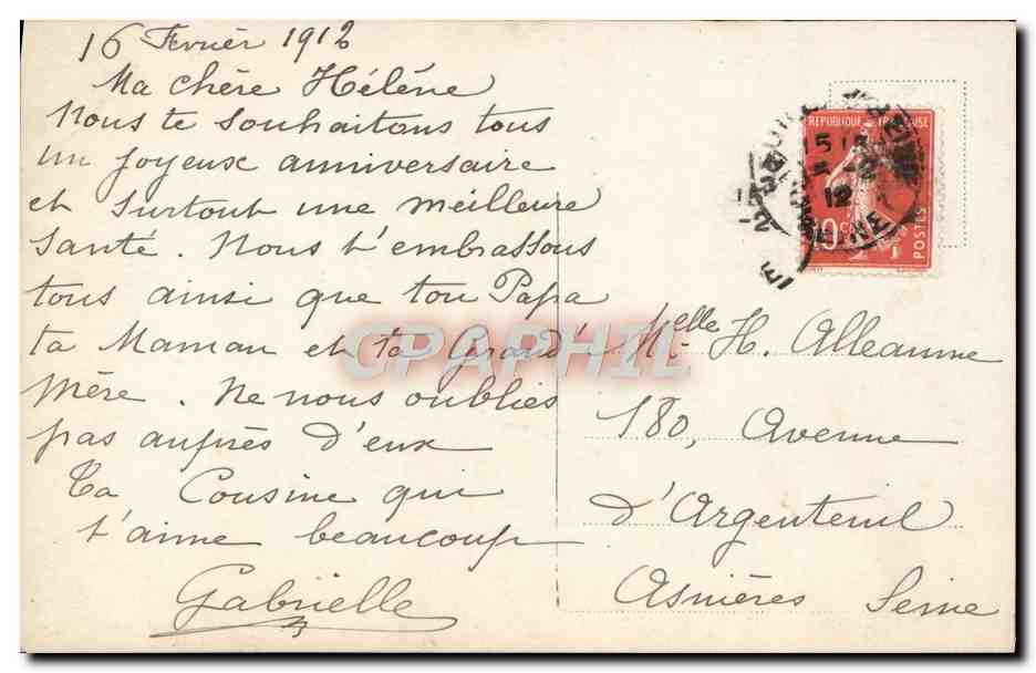 CPA Fantaisie Fleurs — Rückseite