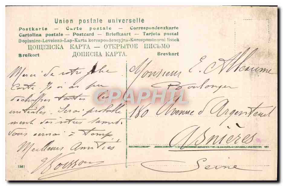 CPA Fantaisie Enfant — Rückseite