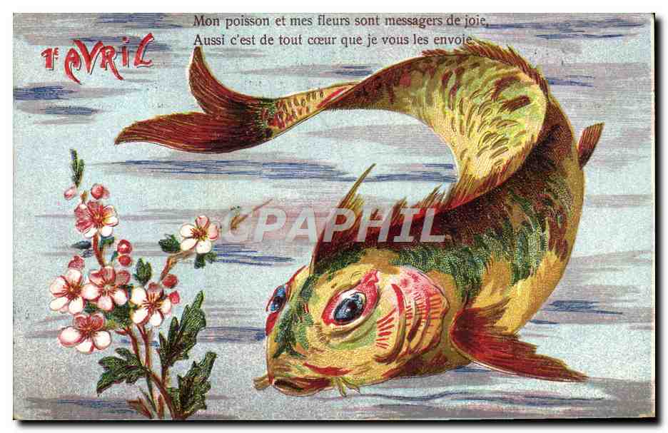 CPA Fantaisie Poisson 1er avril