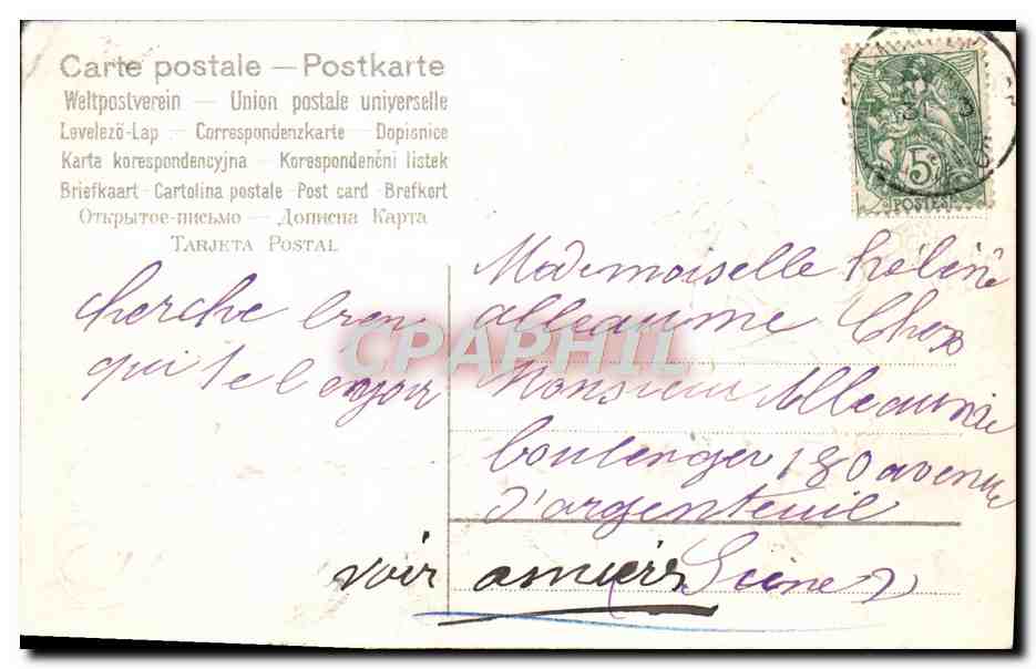 CPA Fantaisie Enfant Ange Poissons 1er Avril — Rückseite