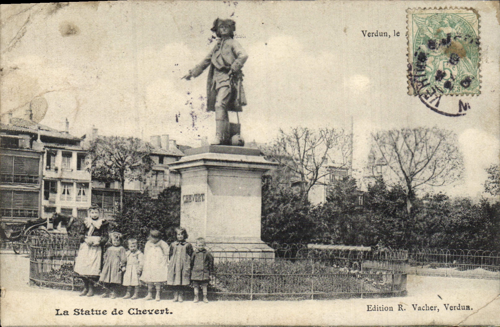Statue de Chevèrt à Verdun — Edition R. Vacher, Verdun, N° 148