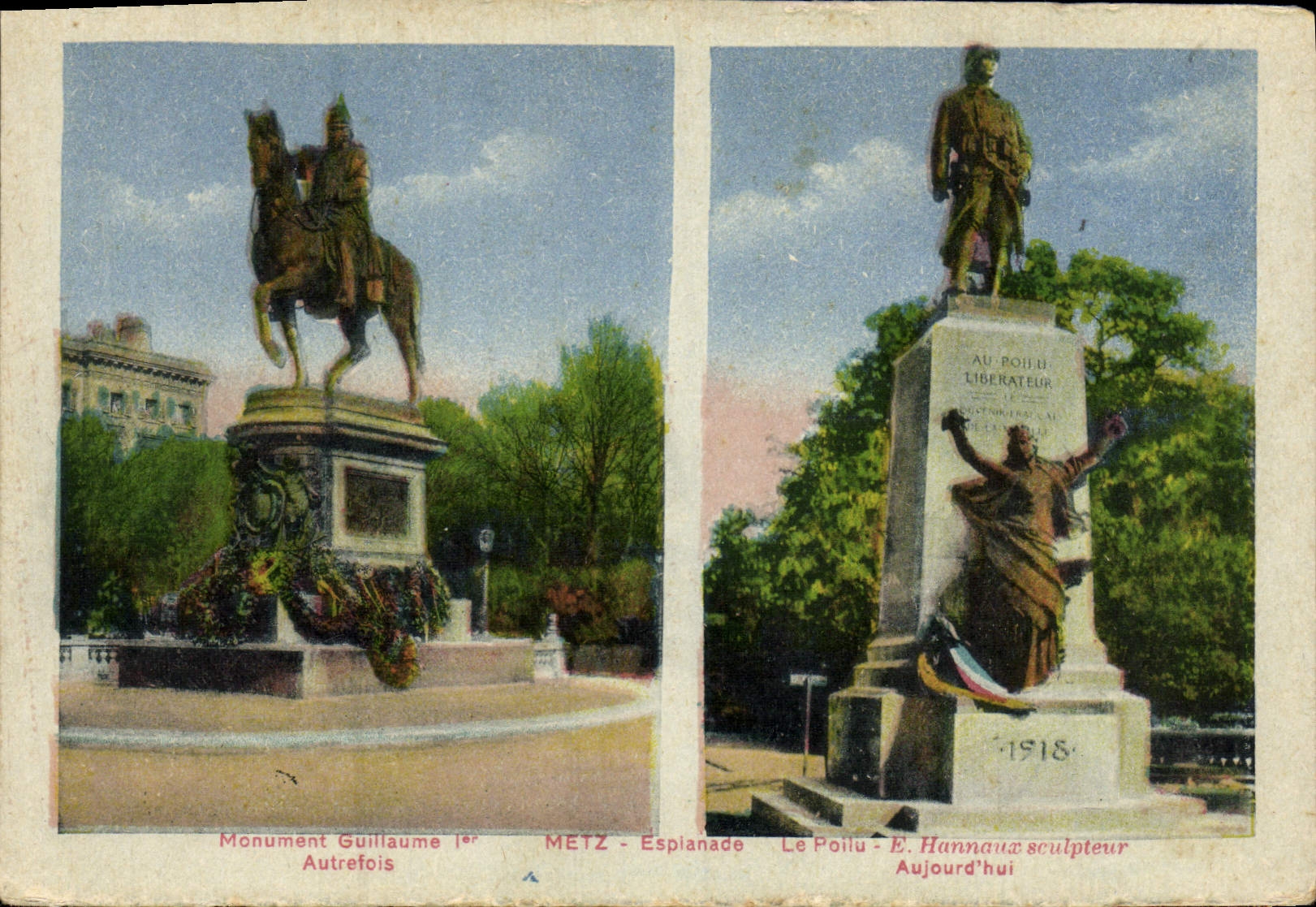 Monument Guillaume Ier et Le Poillu à Metz — Esplanade — E. Hannaux sculpteur