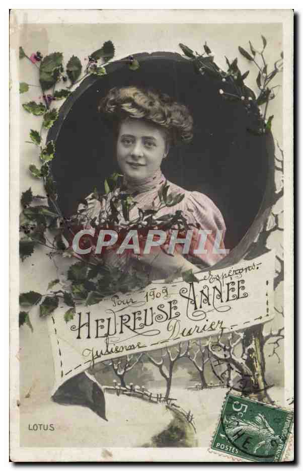 CPA Fantaisie Femme Heureuse Annee