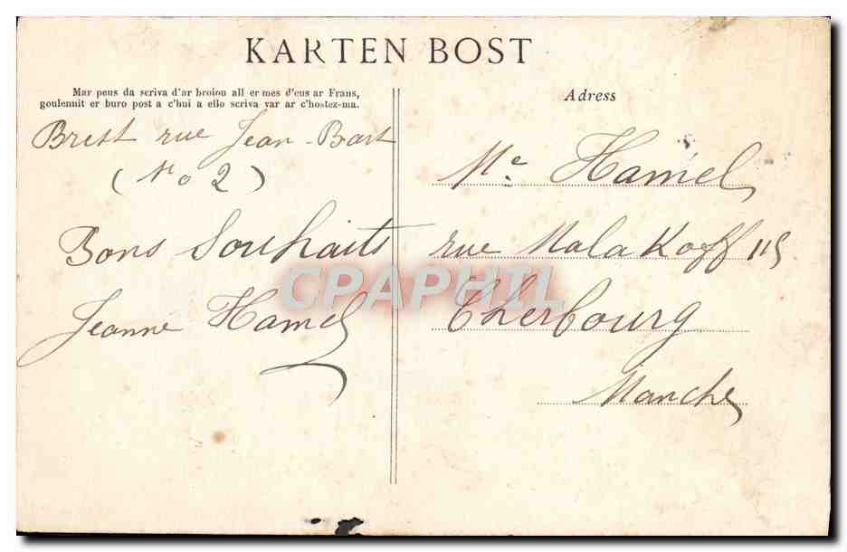 CPA Fantaisie Enfant Grand pere Bonne Annee Folklore Bretagne — Rückseite