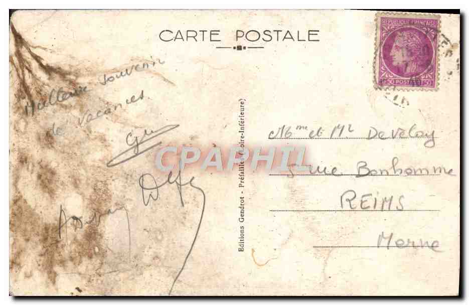CPA Prefailles La Cote Pres de la Source — Rückseite