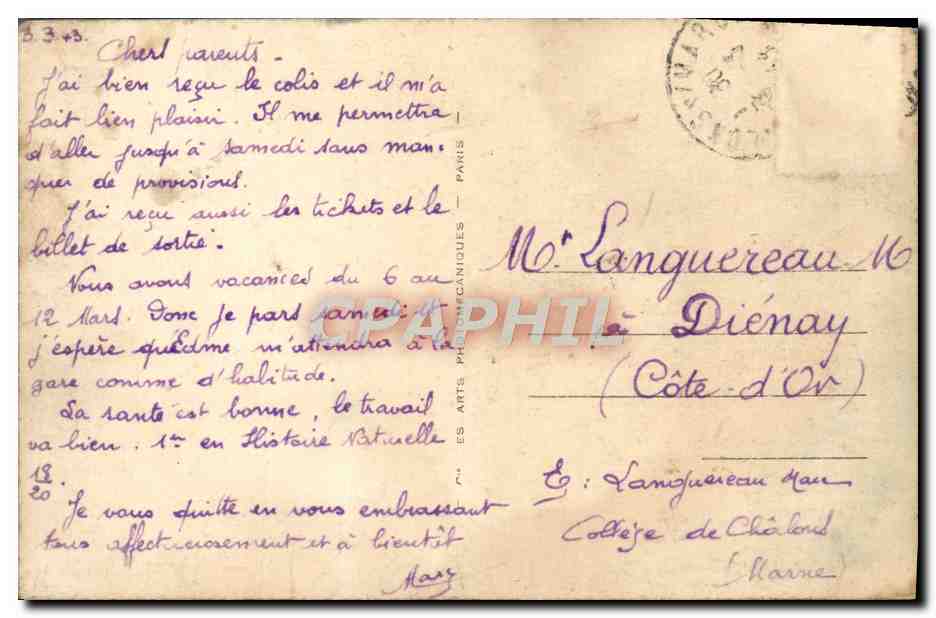 Chalons-sur-Marne — L'Hôtel de Ville — ND.69 — Verso