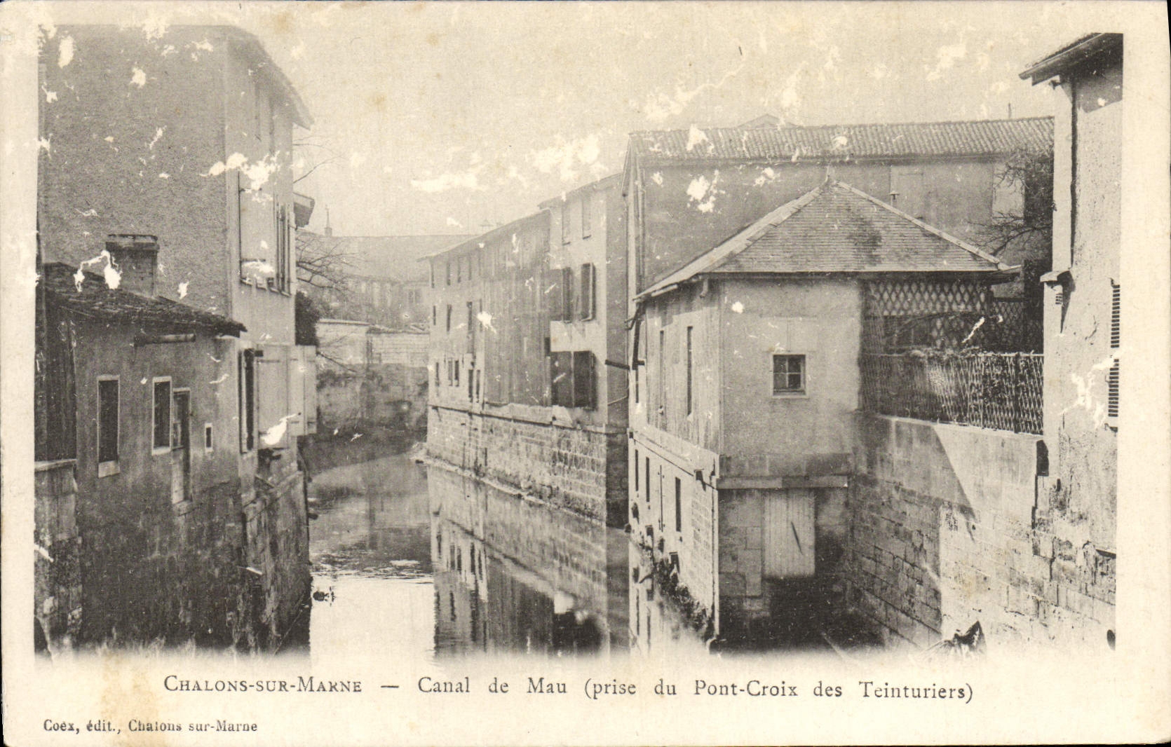 CPA Chalons sur Marne Canal de Mau prise du Pont Croix des Teinturiers